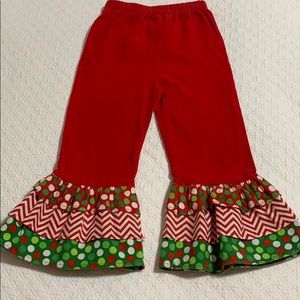 Christmas ruffle pants Matilda Jane style